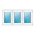 Dreiflügeliges Fenster 150x78 cm Weiß