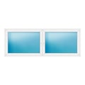 Zweiflügeliges Fenster 270x100 cm Weiß