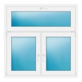 Zweiflügeliges Fenster 130x130 cm Weiß