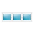 Dreiflügeliges Fenster 230x72 cm Weiß