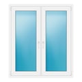 Zweiflügeliges Fenster 124x142 cm Weiß
