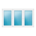 Dreiflügeliges Fenster 207x121 cm Weiß