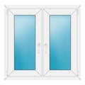 Zweiflügeliges Fenster 98x96 cm Weiß