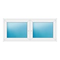 Zweiflügeliges Fenster 176x76 cm Weiß