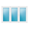 Dreiflügeliges Fenster 204x132 cm Weiß