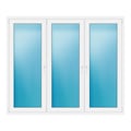 Dreiflügeliges Fenster 210x175 cm Weiß
