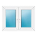 Zweiflügeliges Fenster 110x84 cm Weiß
