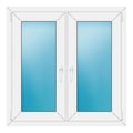Zweiflügeliges Fenster 104x104 cm Weiß