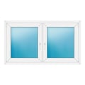 Zweiflügeliges Fenster 150x86 cm Weiß