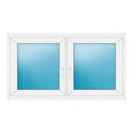 Zweiflügeliges Fenster 148x82 cm Weiß