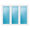 Dreiflügeliges Fenster 220x170 cm Weiß