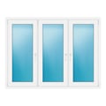 Dreiflügeliges Fenster 176x132 cm Weiß