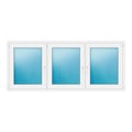 Dreiflügeliges Fenster 210x90 cm Weiß