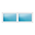 Zweiflügeliges Fenster 260x90 cm Weiß