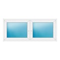 Zweiflügeliges Fenster 180x76 cm Weiß