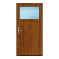 Nebeneingangstür 98x198 cm Golden Oak genarbt 1/3 Glas