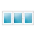 Dreiflügeliges Fenster 200x90 cm Weiß