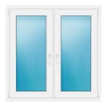 Zweiflügeliges Fenster 118x119 cm Weiß