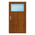 Nebeneingangstür 100x182 cm Golden Oak genarbt 1/3 Glas