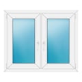Zweiflügeliges Fenster 110x92 cm Weiß