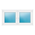 Zweiflügeliges Fenster 142x72 cm Weiß