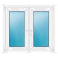 Zweiflügeliges Fenster 104x96 cm Weiß