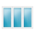 Dreiflügeliges Fenster 220x160 cm Weiß