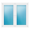 Zweiflügeliges Fenster 142x130 cm Weiß