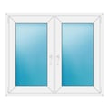 Zweiflügeliges Fenster 124x106 cm Weiß