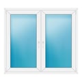 Zweiflügeliges Fenster 150x134 cm Weiß