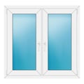 Zweiflügeliges Fenster 116x112 cm Weiß