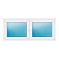Zweiflügeliges Fenster 174x74 cm Weiß
