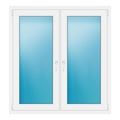 Zweiflügeliges Fenster 128x136 cm Weiß