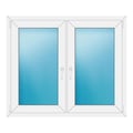 Zweiflügeliges Fenster 128x108 cm Weiß