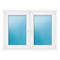Zweiflügeliges Fenster 128x96 cm Weiß
