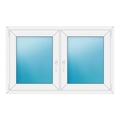 Zweiflügeliges Fenster 134x84 cm Weiß