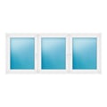 Dreiflügeliges Fenster 252x108 cm Weiß