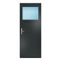 Nebeneingangstür 86x220 cm Anthrazit genarbt 1/3 Glas