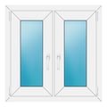 Zweiflügeliges Fenster 82x82 cm Weiß