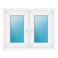 Zweiflügeliges Fenster 90x72 cm Weiß