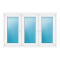 Dreiflügeliges Fenster 158x102 cm Weiß