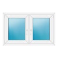Zweiflügeliges Fenster 124x78 cm Weiß