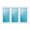 Dreiflügeliges Fenster 228x148 cm Weiß