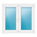 Zweiflügeliges Fenster 118x106 cm Weiß