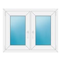 Zweiflügeliges Fenster 98x78 cm Weiß