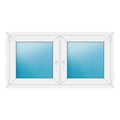 Zweiflügeliges Fenster 138x72 cm Weiß
