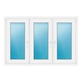 Dreiflügeliges Fenster 150x100 cm Weiß