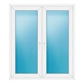 Zweiflügeliges Fenster 134x154 cm Weiß