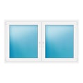 Zweiflügeliges Fenster 180x105 cm Weiß