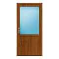 Nebeneingangstür 106x218 cm Golden Oak genarbt 2/3 Glas